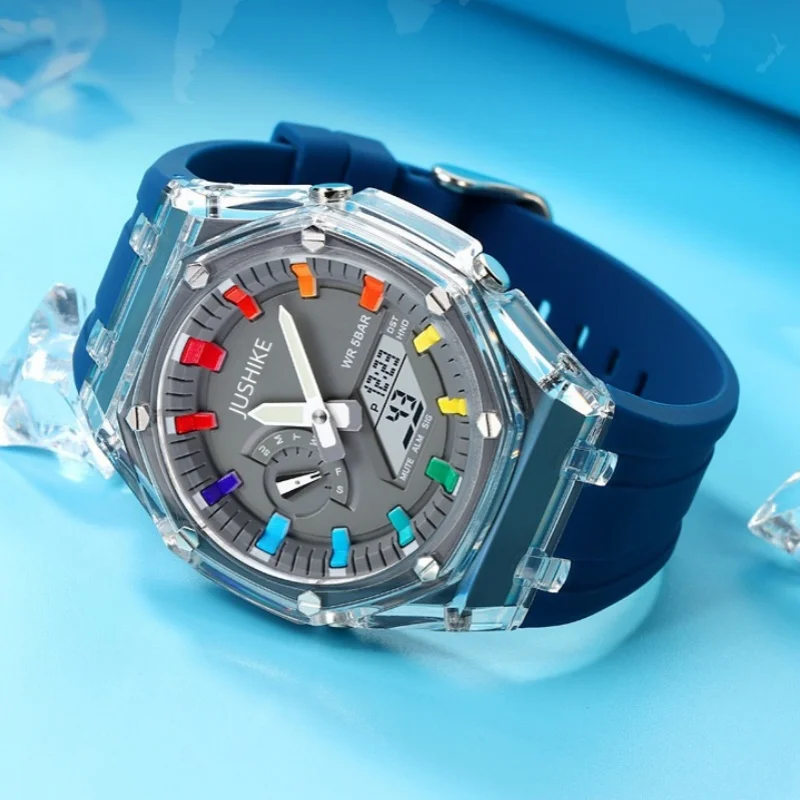 Herenhorloge Student elektronisch horloge Multifunctioneel sportwaterdicht nachtgloed elektronisch horloge