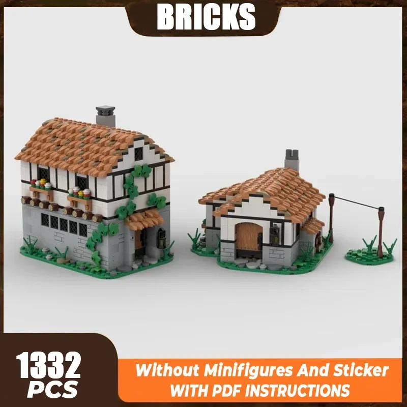

Medieval Building Model Moc Building Bricks Tavern And Cottage Technology Modular Blocks Gifts Christmas Toys DIY Sets Assembly