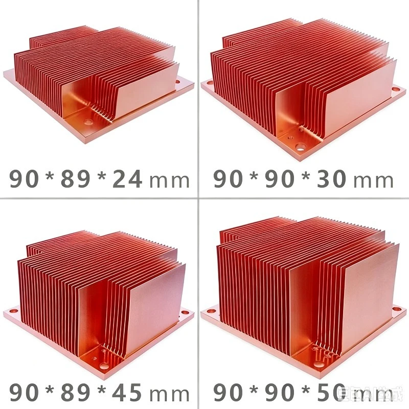 50mm Pure Copper Heat Sink, Cooling Fin for Semiconductor TEC Peltier, Chip, Router, LED, Laser, with Cooling Fan