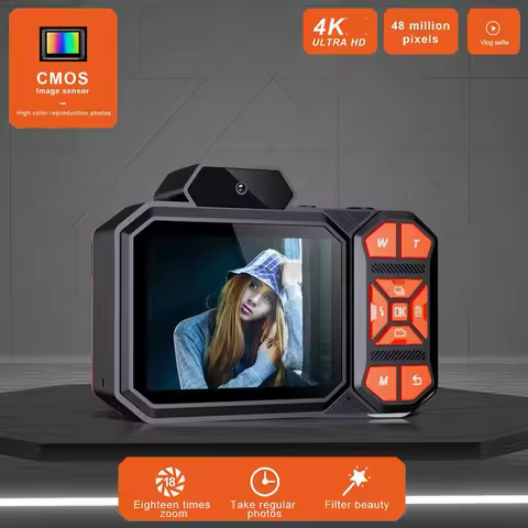 Digital Camera, 4K HD AutoFocus Camera With 64G SD Card Digital Cameras Compact Camera For Children Teenagers Beginners Vlog