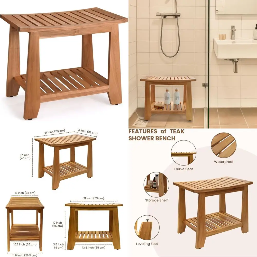 Teak Shower Bench, …