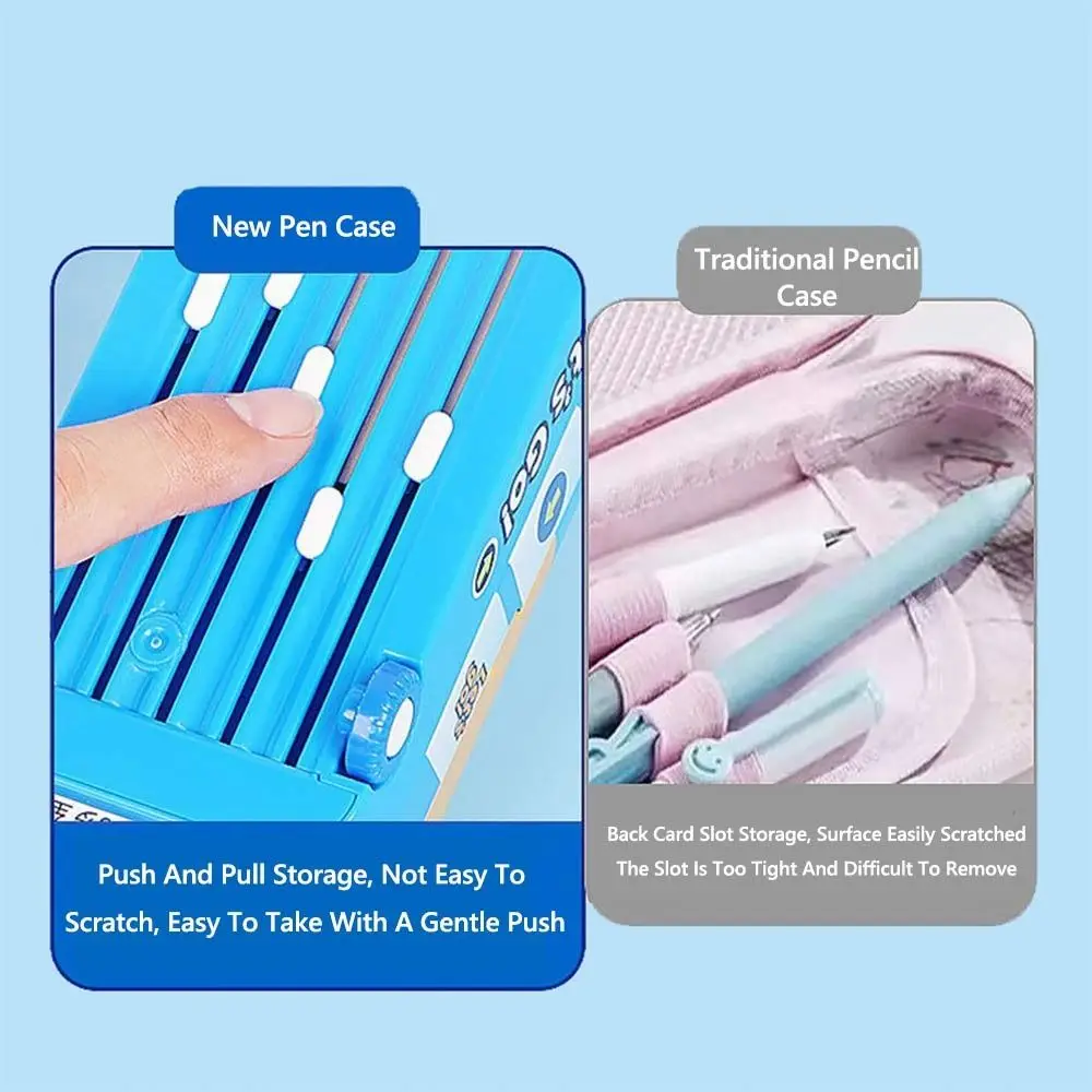 New Metal Pencil Case Car Shape Multi-functional Stationery Box Three-layers Large Capacity Pen Pouch Gift