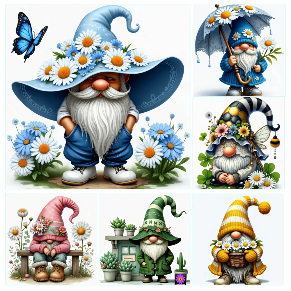 Floral 5D Diamant Malerei Kunst Stickerei Kits Goblin Cartoon Kreuz Nähte Sets Gänseblümchen Blume Zwerg DIY mag Home Decor Geschenke