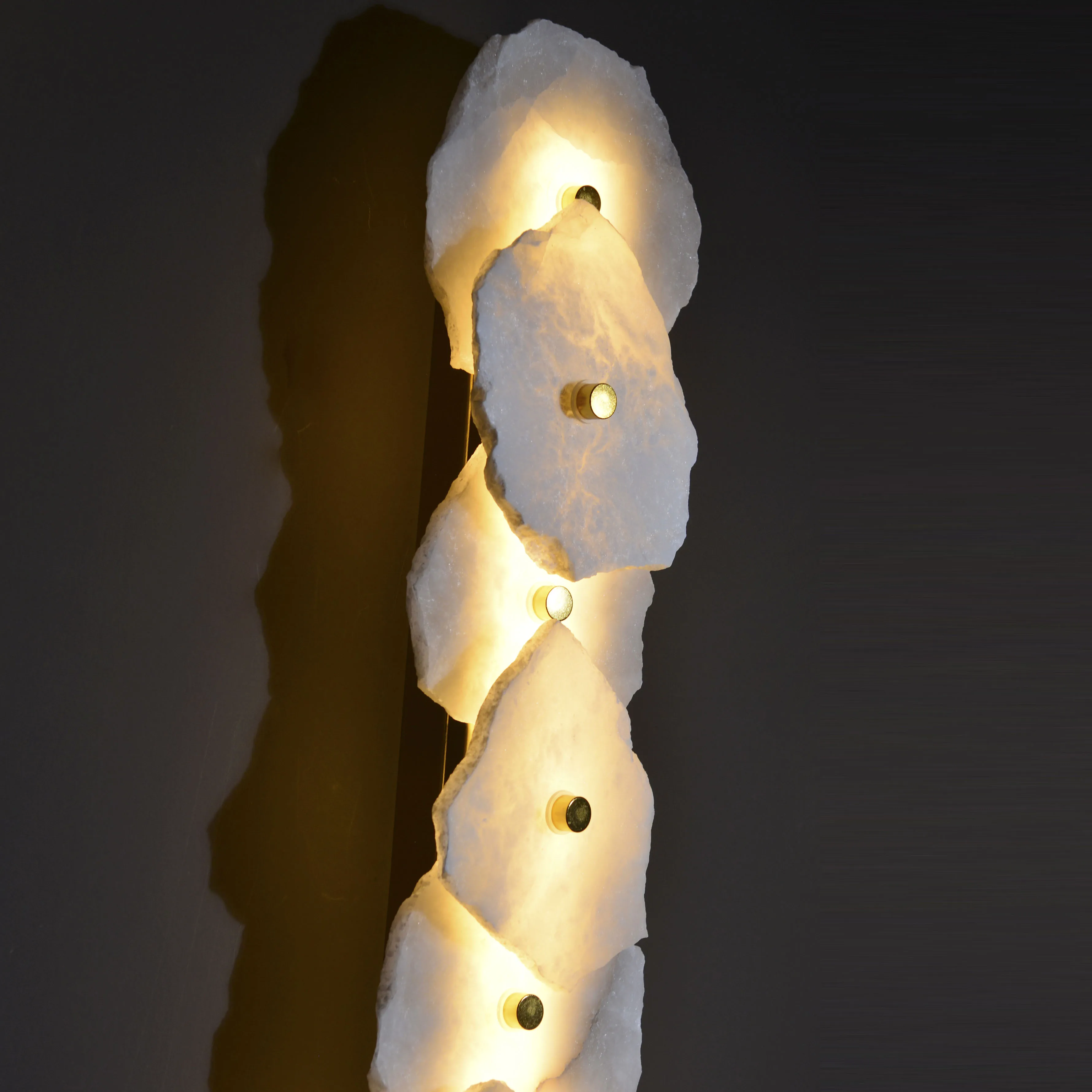 Natural marble wall lights custom high-grade copper bedroom AC power switch control wall lights