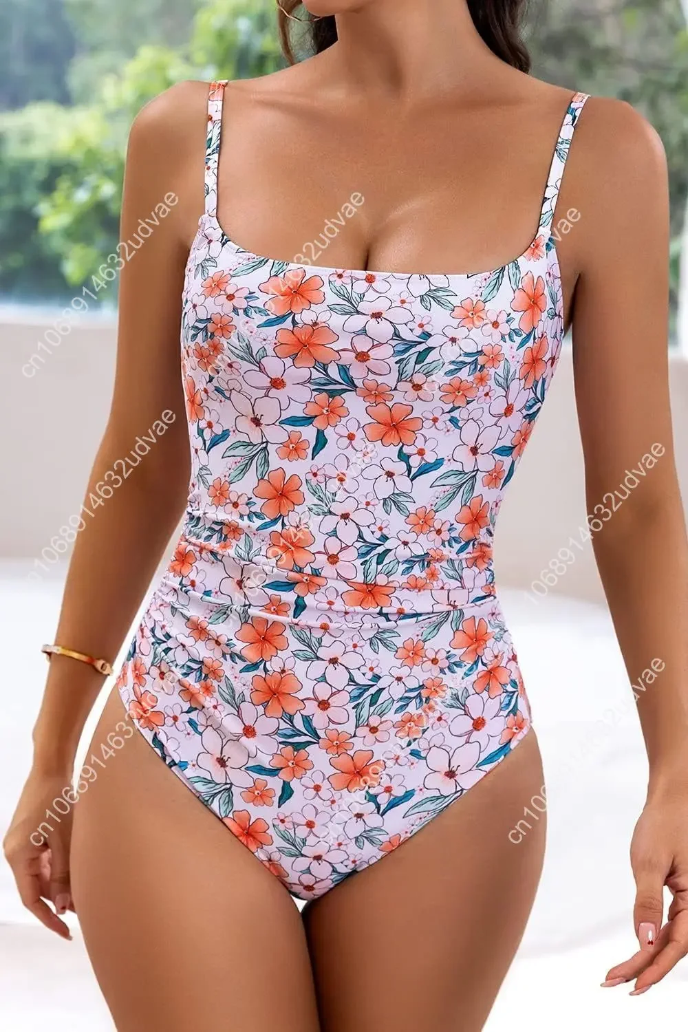 Eomenie Women's One Piece Swimsuits Tummy Control Ruched Bathing Suit 1 Piece Swimwear view 4