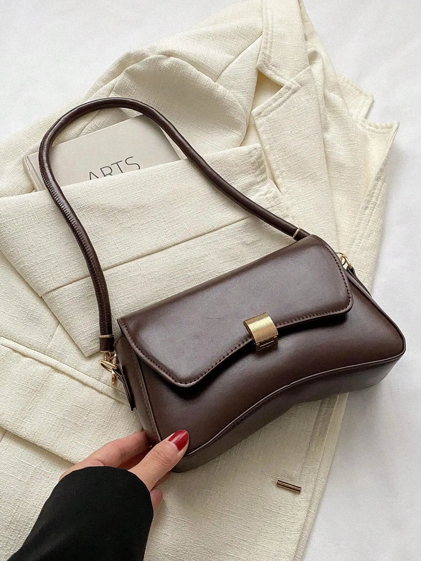 

Minimalist Underarm Bag, All-Math Trendy Armpit Bag, Women's Trendy Flap Shoulder Bag