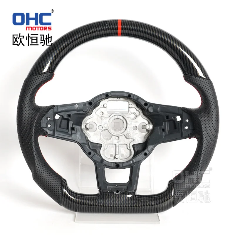 For GTI 715-19 models and Golf 7R 15-17 models, modified and upgraded carbon fiber pattern steering wheel