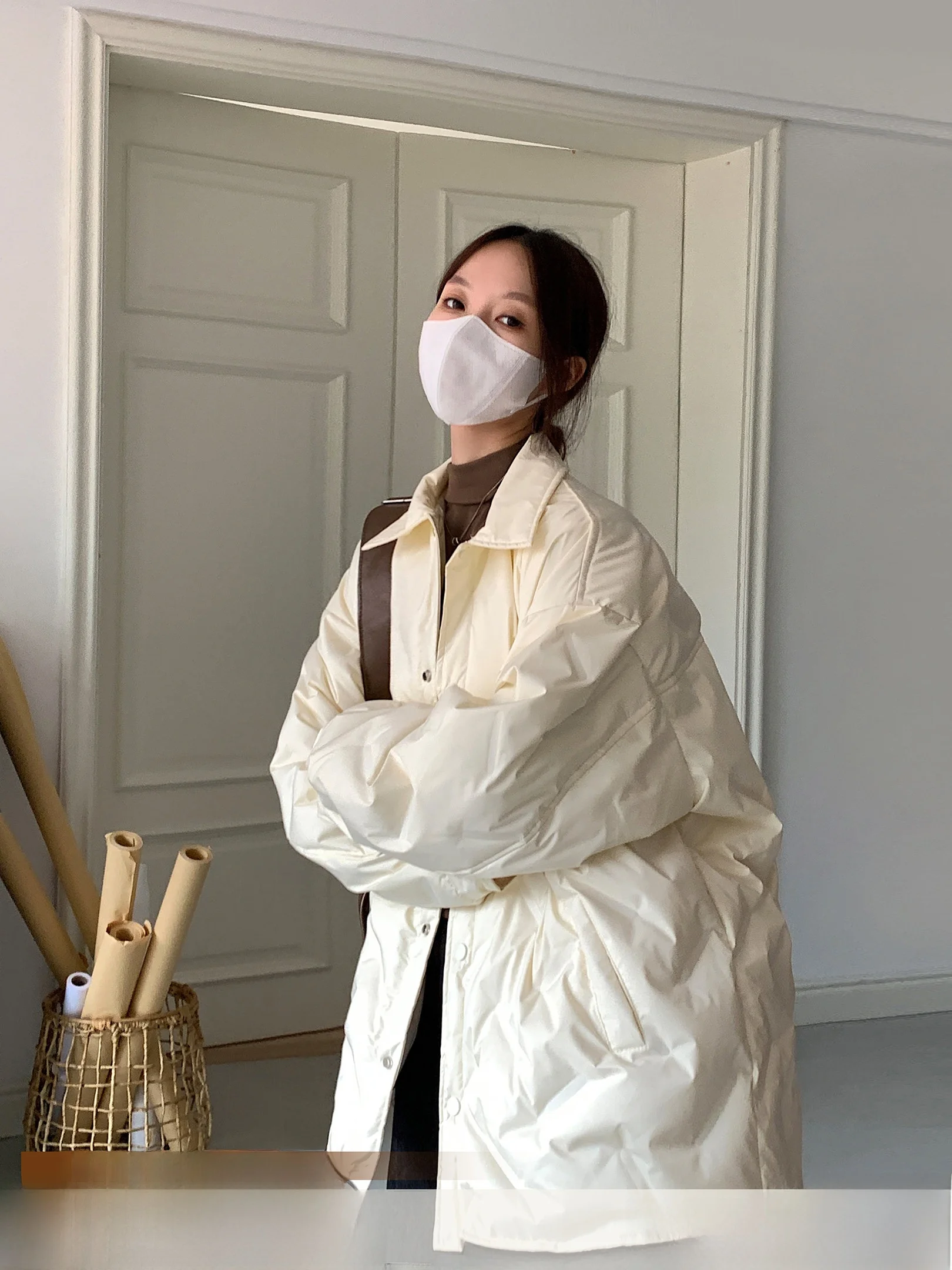 

Женская легкая свободная стеганая куртка с узором, теплая верхняя одежда, простой дизайн, 90% белый утиный пух