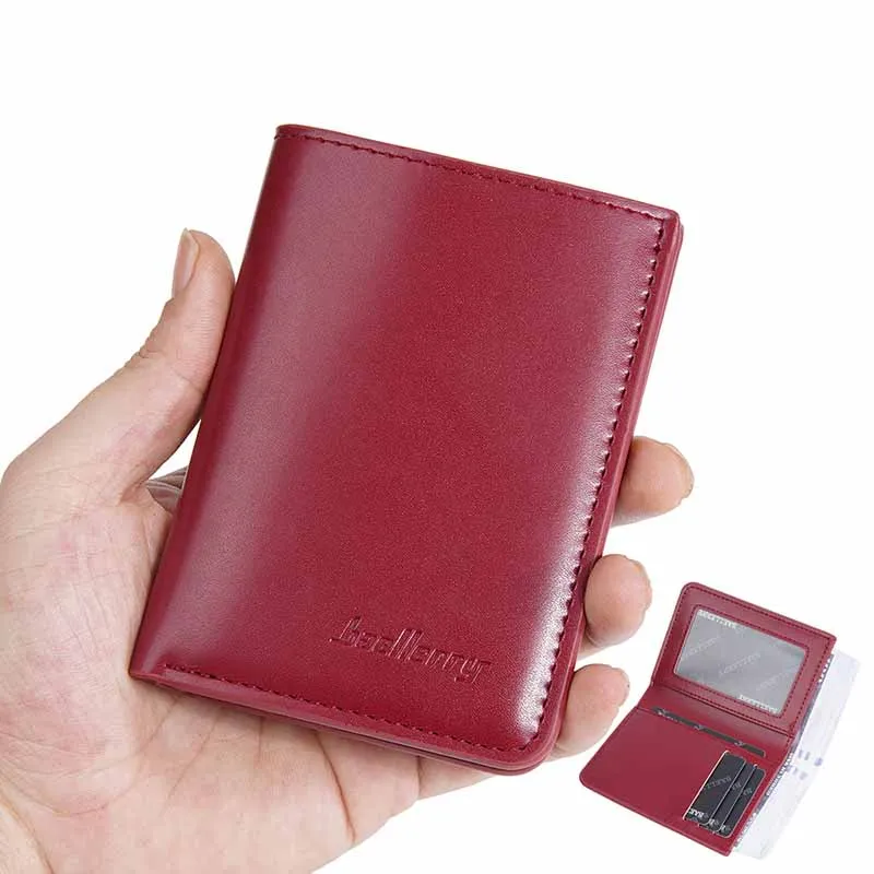 

2025 Women Wallets PU Leather Female Purse Mini Solid Multi-Cards Plastic Credit Bank Holders Short Slim Small Wallets Cartera