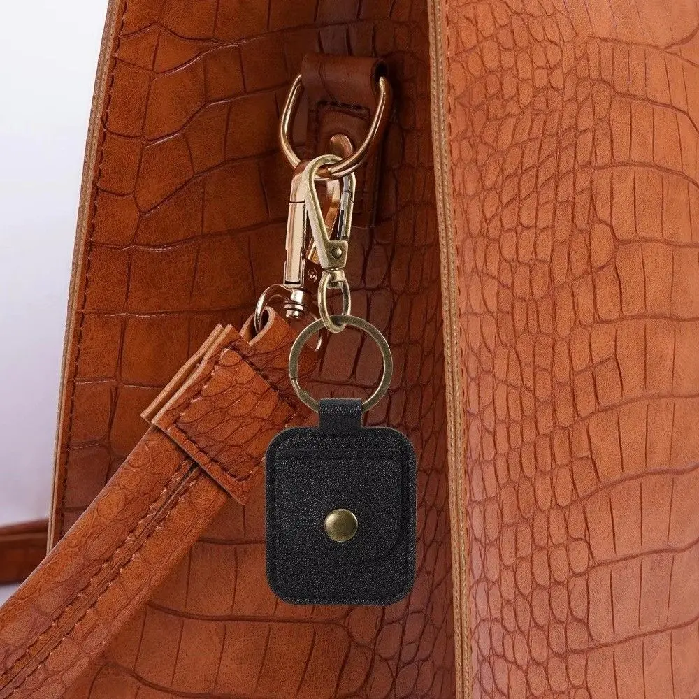 Lightweight Portable Leather Ring Jewelry Pouch Faux PU Coin Holder Key Ring Vintage Handmade Mini Wallet Thin
