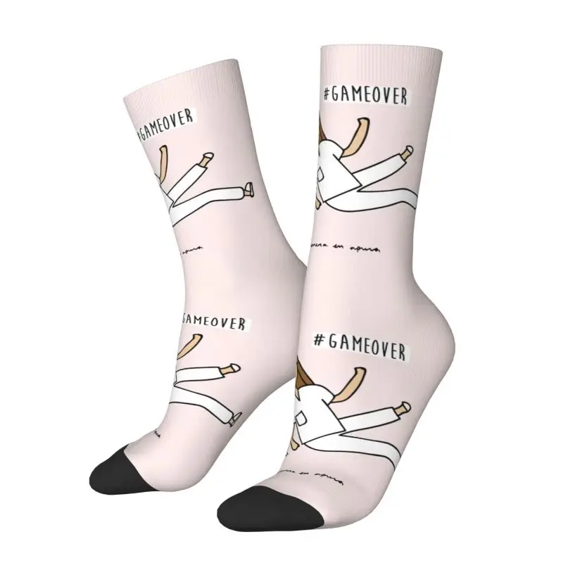 Enfermera En Apuros Nurse Medical Health Dress Socks for Men Women Warm Funny Novelty Crew Socks