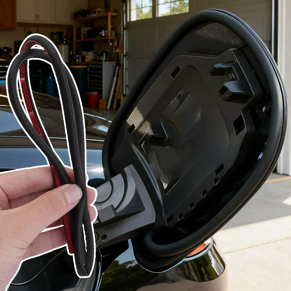 Car Fuel Tank Cap Sealing Strip D-Shape Universal EPDM Rubber Seal Gasket 90cm Waterproof Dustproof Self Adhesive Auto Accessory