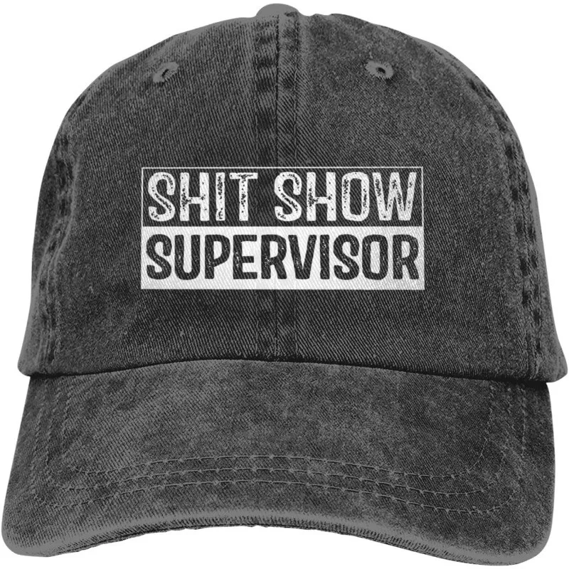 Shit-Show-Supervisor-Baseball-Cap-Washed-Cotton-Curved-Brim-Adjustable-Hat-Unisex