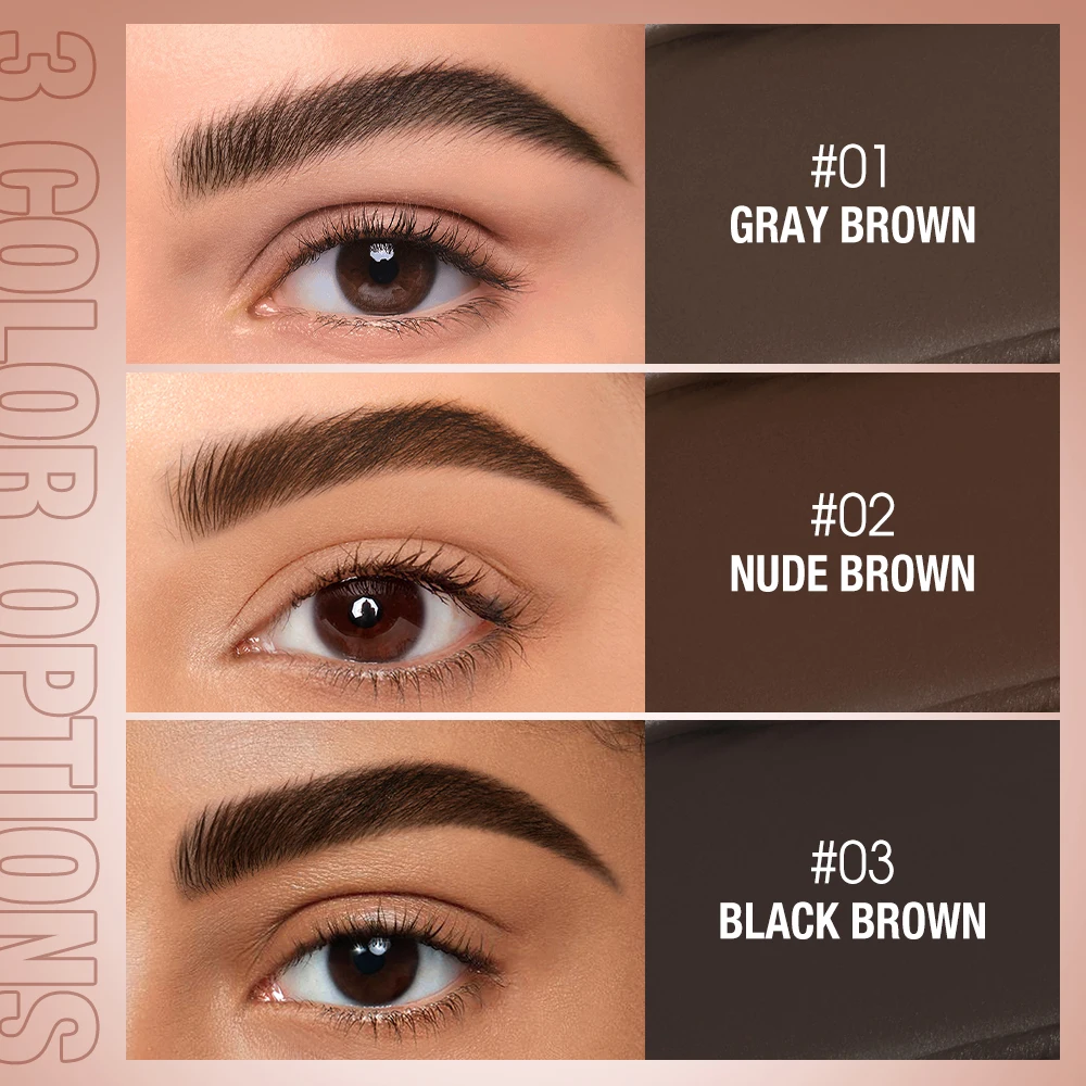 Long Lasting Eyebrow Pomade Brow Gel Wax Waterproof 2 in 1 Creamy Texture Tint Makeup Enhancer for Defined Brows