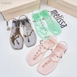 High Heels Jelly Shoes Flat Sandals Suit Female Beige 2024 Women's Ankle Strap Without Black Low Studded New Comfort Girls Scand