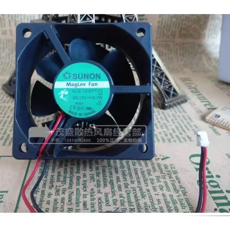 New Cooler Fan for SUNON 6CM 6025 KDE1206PTV3 12V 0.7W Magnetic Suspension Silent Cooling Fan 60*60*25MM