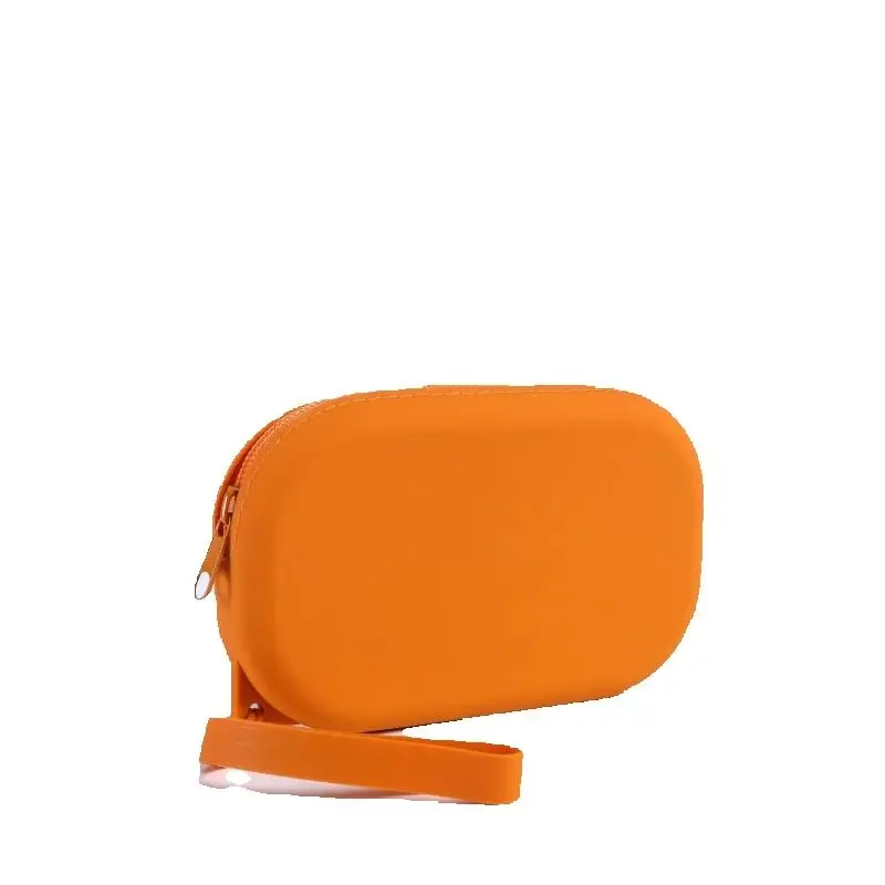 

Solid Color Cosmetic Bag Portable Rectangle Silicone High Capacity Coin Purse Headphone Bag Small Item Bag Stationery Bags Women