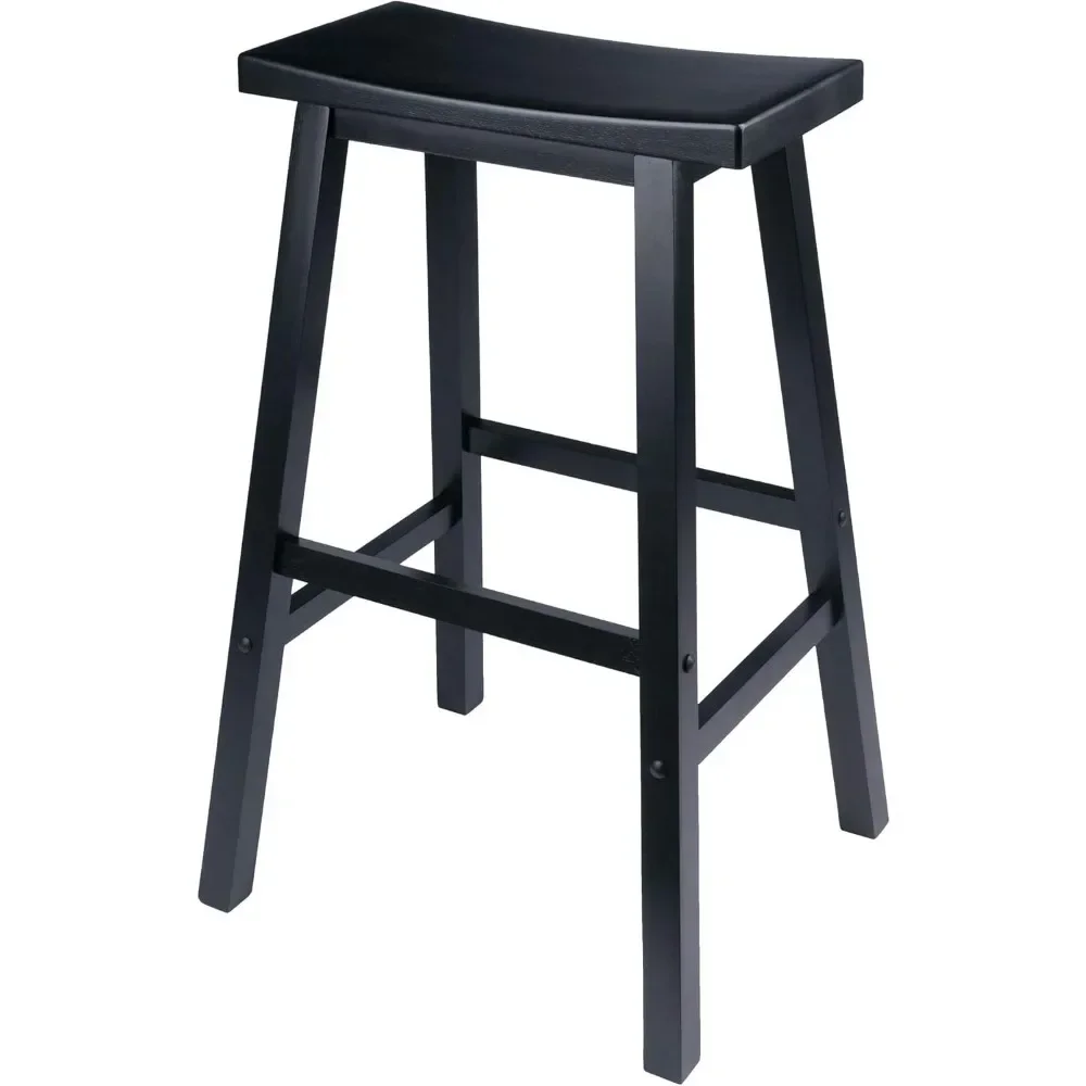 

Bar Stools, 29in, Black Finish, Solid Wood, Easy Assembly, Sturdy and Stylish, Compact and Space-saving, Bar Stools