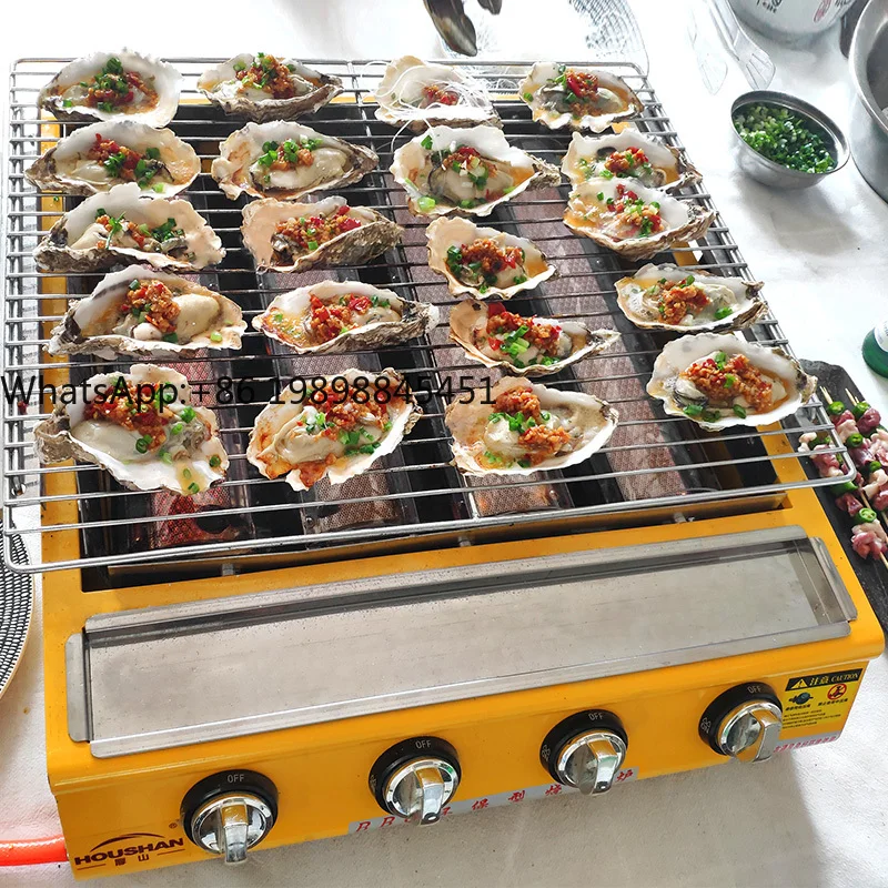 

Adjustable Height LPG 4 Burners Infrared Ceramic Heating Plates Stainless Steel Outdoor BBQ Gas Grill Smokeless 500-600 for