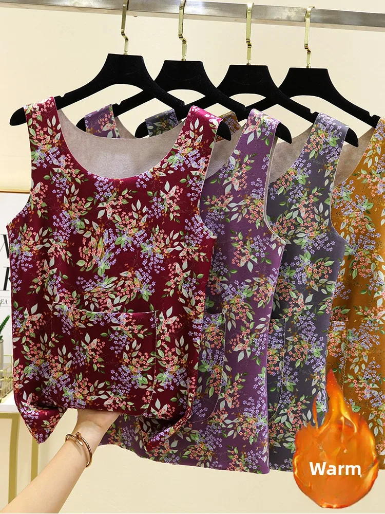 

Теплый жилет Thiened Fce, двусторонний с комплектом зимней внутренней одежды, топ без рукавов для женщин среднего возраста, бренд оленя в июле