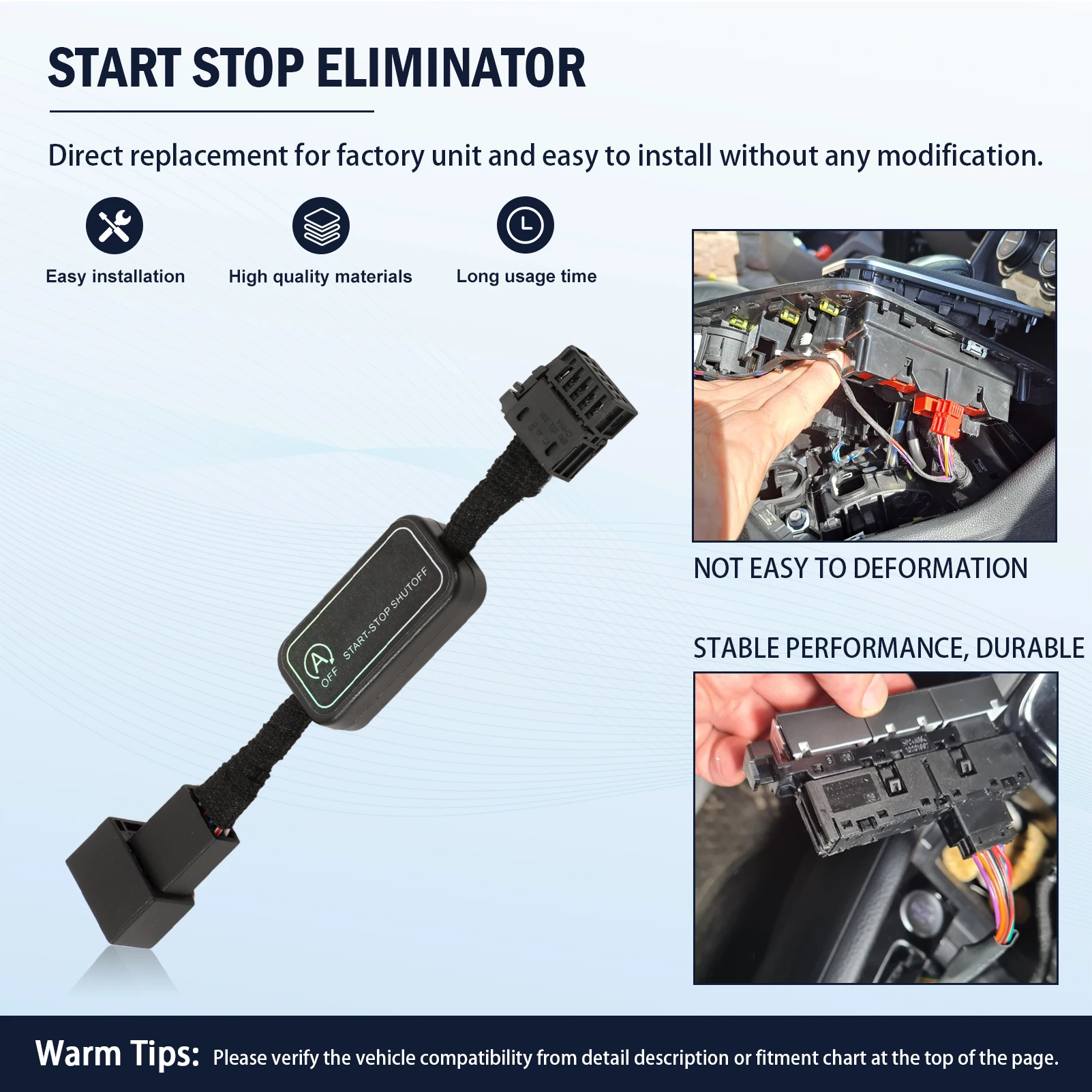 Start/Stop Automatic Motor System Eliminator Control Cable for VW Golf 7 7.5 Passat B8 B8.5 Touran T-Roc Arteon VW3