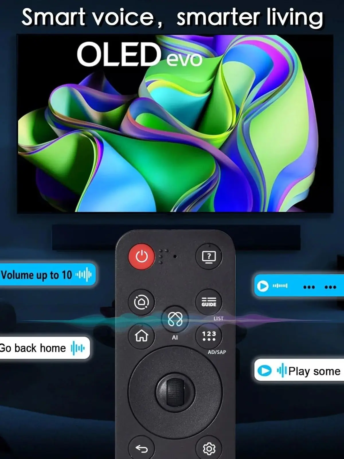 Kompatybilność pilota Magic Remote MR25GA z telewizorami LG, kompatybilny z telewizorami LG z funkcją AI Voice z 2025 roku, wskaźnik ruchu, integracja z Alexa — zdjęcie produktu 7