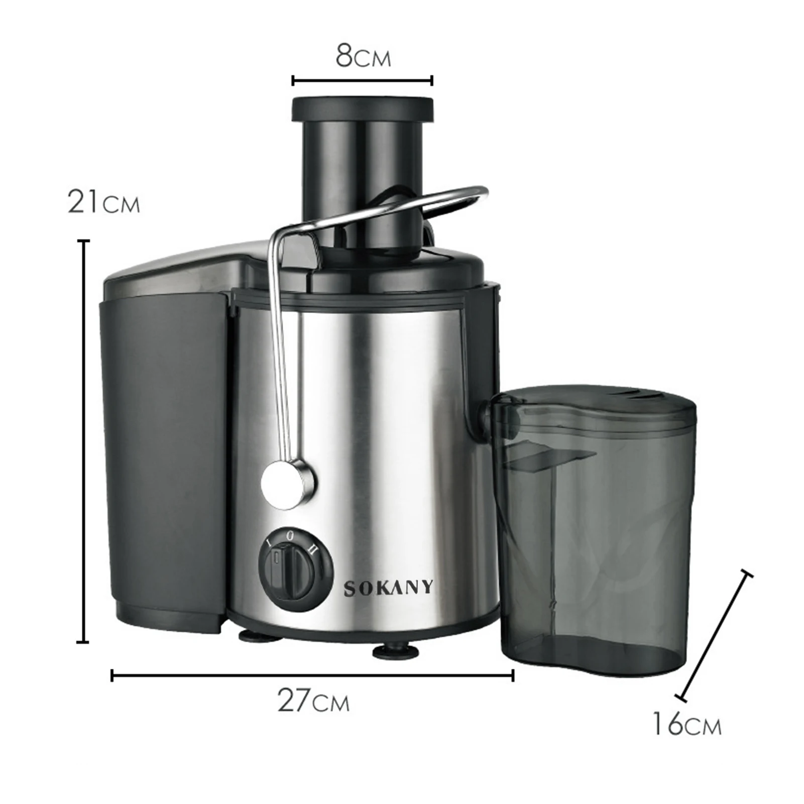 Juicer Machines Extractor 800W Centrifugal Juicers Electric Anti-Drip 2 Speed Adjustable with Juice Jug and Pulp Container for F