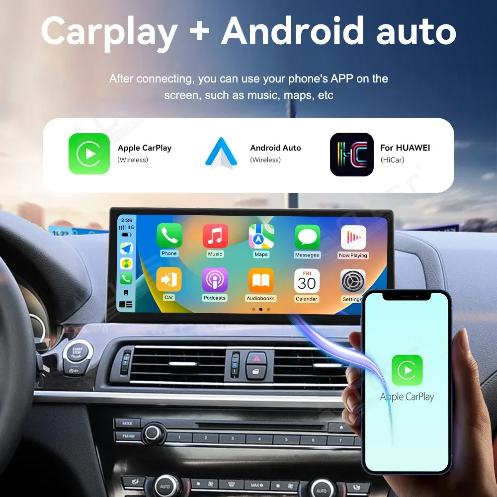 Lizpofly Qualcomm 12.3 Inch Android 14 Car Radio For BMW 6 Series F06 F12 2010-2017 CarPlay GPS Navigation Multimedia Player