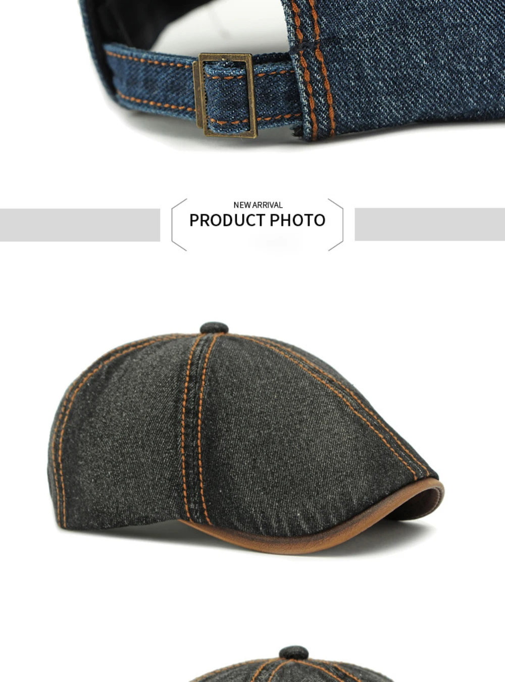 HT4735 Baskenmütze für Männer und Frauen, Vintage-Künstlermaler, achteckige Baskenmütze, 6 Panels, Denim-Efeu, flache Kappe, männlich, weiblich, Frühlings-Baskenmütze – Detail 6