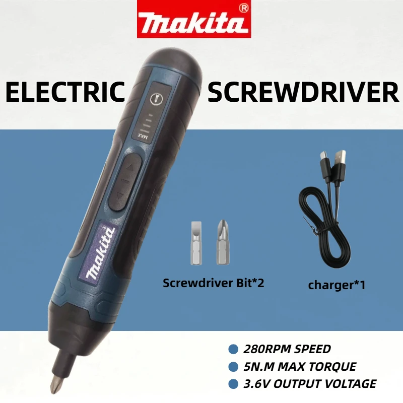 

Аккумуляторный электрический шуруповерт Makita 1300 мАч, перезаряжаемый, с регулировкой мощности, многофункциональный инструмент для разборки и ремонта с регулировкой крутящего момента