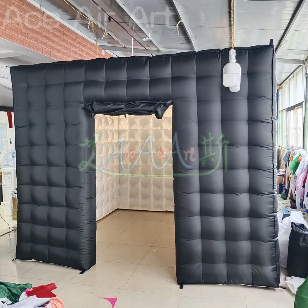 

3X3X2.4mH Inflatable LED Tent Inflatable Air Cube Tent Fancy LED Inflatable Photo Booth With Lights for Event Exhibition Party