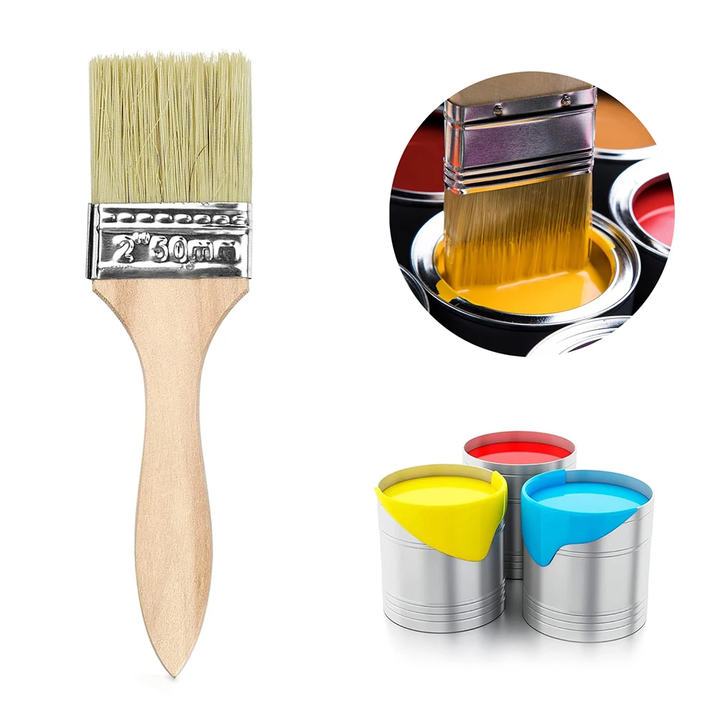 Excellent Quality 5Pcs Paint Brush Set for Furniture Handle and Wall Painting with Soft Hair and Wooden Handle