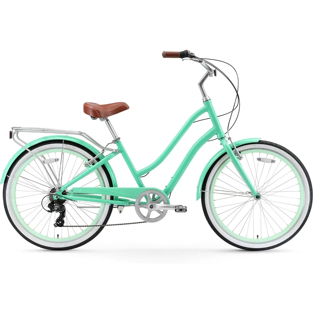 journey Women's Beach Cruiser Bike, Step Through Hybrid Bicycle, 26 Inch Wheels, Multiple Speed Options and Colors