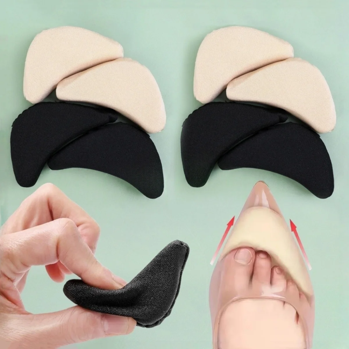 1-4Pairs Sponge Forefoot Insert Pad for Women High Heels Toe Plug Half Sponge Shoes Cushion Feet Filler Insoles Anti-Pain Pads