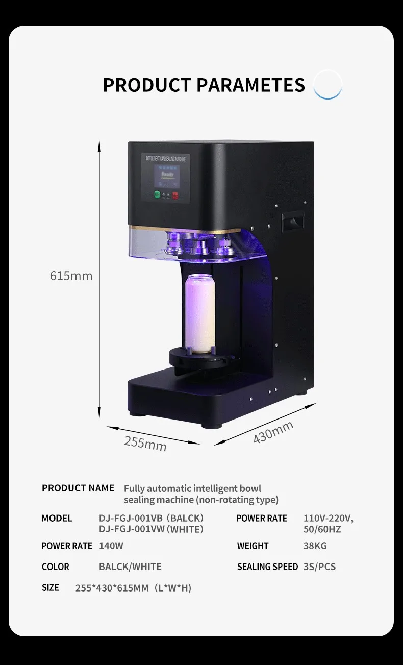 

Wholesale Fully Automatic Sealing Machine Beverage Soda Cake Different Sizes Bottles Pet Can Commercial Sealing Machine