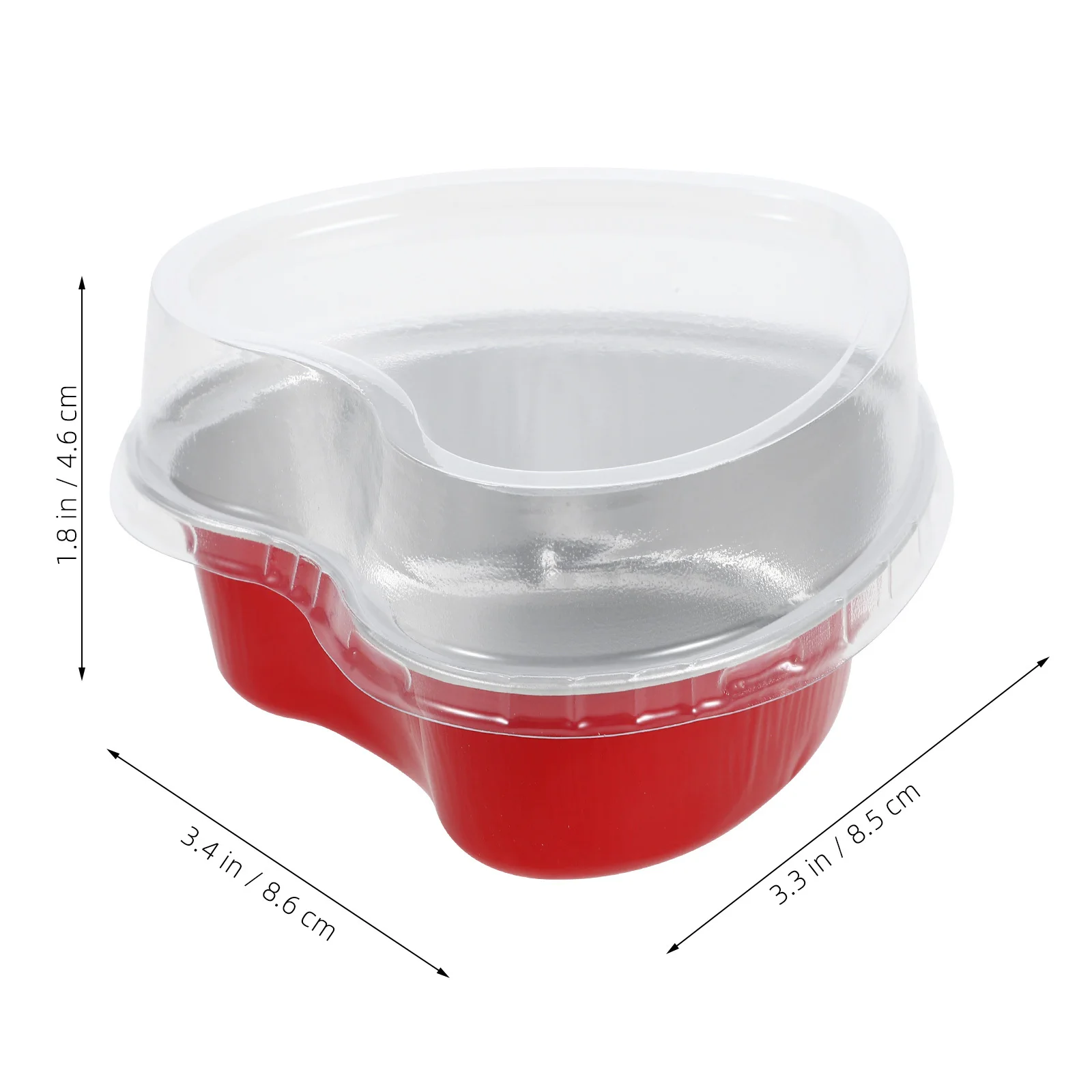 

20Sets Heart Shaped Aluminum Foil Baking Cups with Lids Mini Cake Pans for Home Kitchen Bakery Pudding Bowls Ramekins