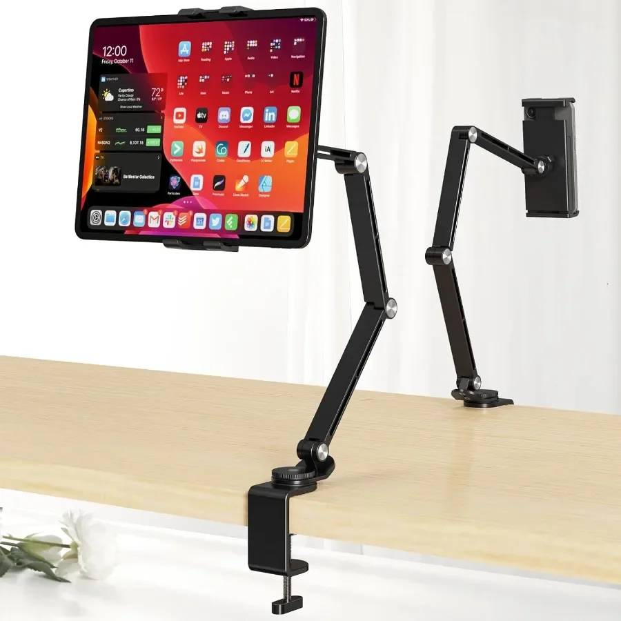

Tablet Stand Holder Adjustable Foldable Tablet Arm iPad Desk Mount with 360Rotate Base Phone Holder iPad Stand for Desk and Bed