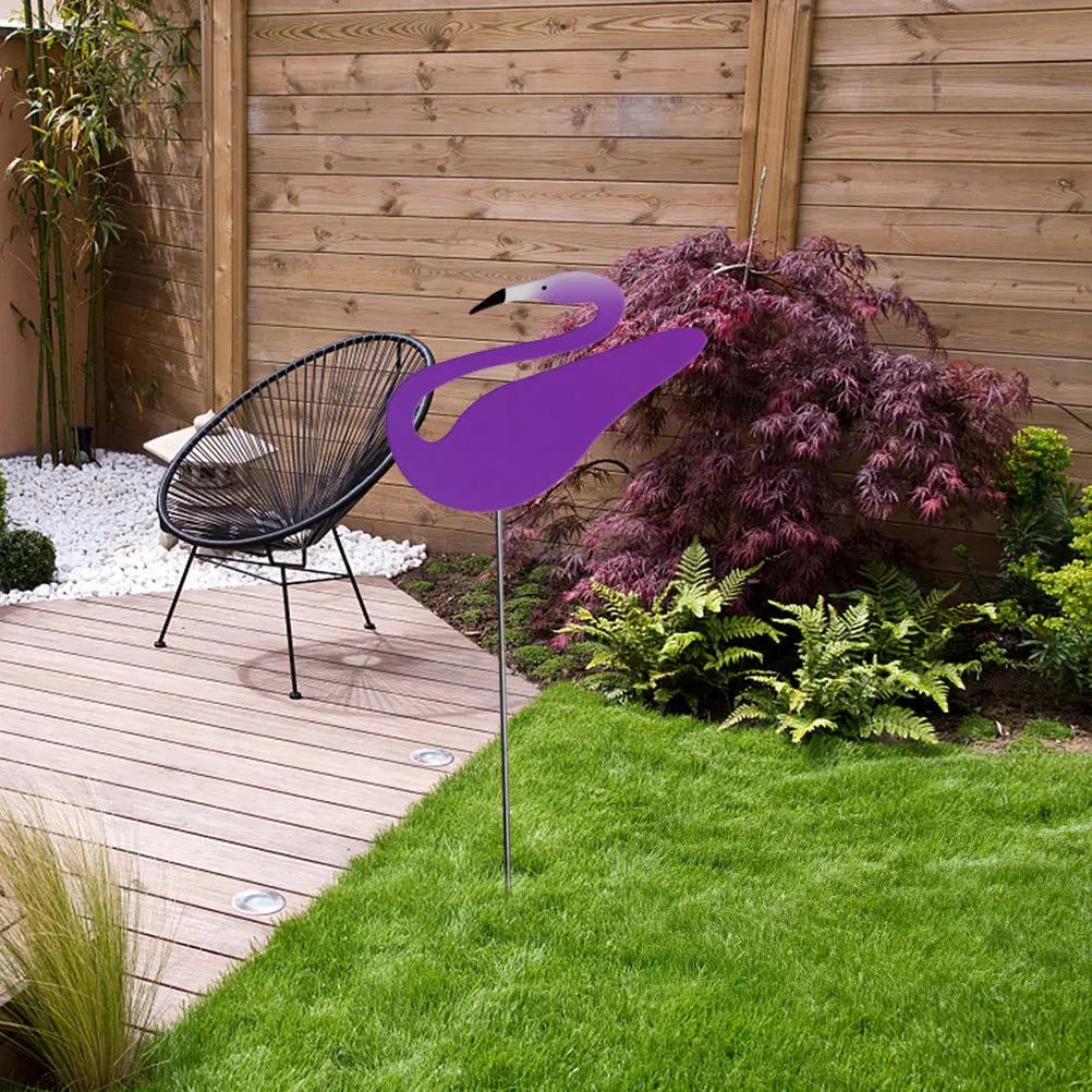 

Outdoor Swirl Flamingo Bird Wind Spinner Backyard Garden Sculpture High Quality Weather Resistant Decorative Rotating Flamingo