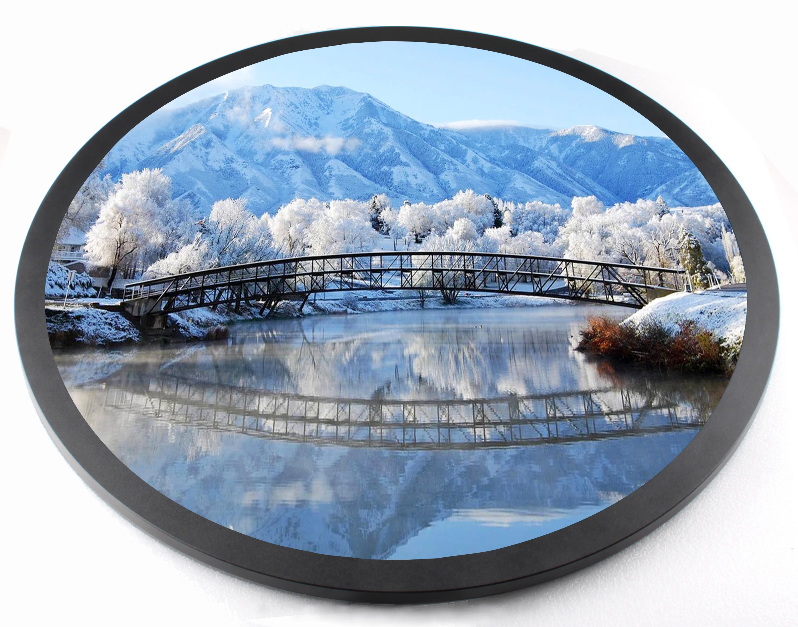 23.6 inch full colour HD round monitor lcd round mirror player kits Circular advertising player