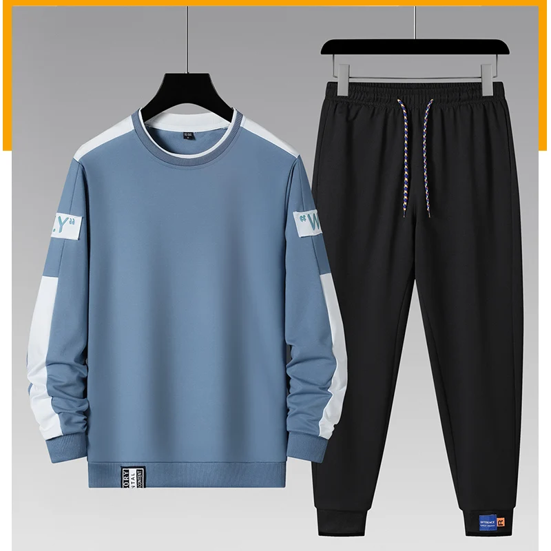 

2026 New Spring Autumn Men's Casual Tracksuit Set Fashion Sportswear Long Sleeve Sweatshirt And Jogger Pants Two Piece Outfit