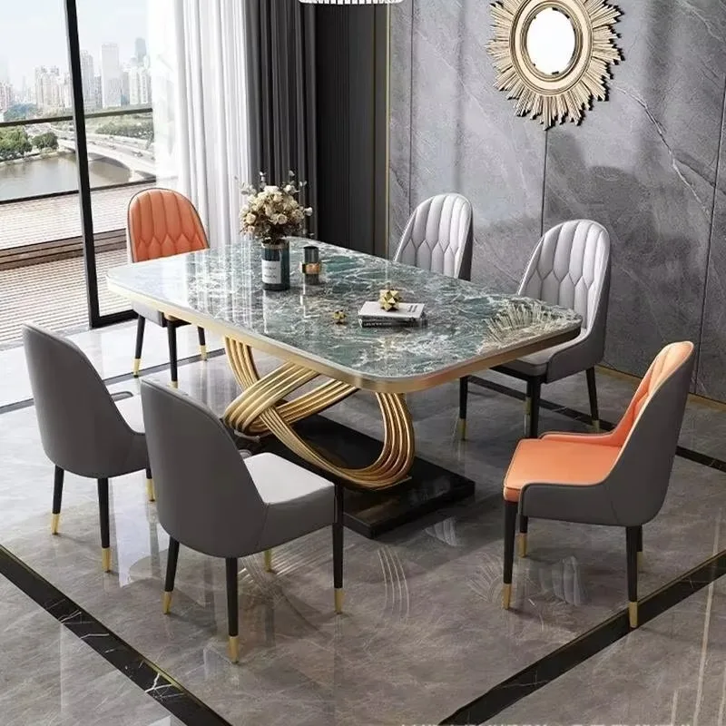 

Design Square Dining Tables Nordic Italian Metal Modern Salon Dining Tables Living Room Luxury Tavolo Pranzo Furniture Home