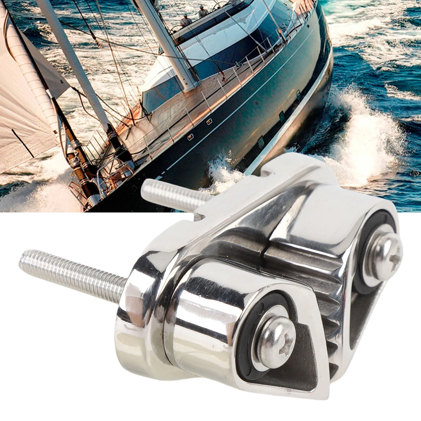 

Зажим для веревки из нержавеющей стали для лодок, кулачковая планка, прогрессивная кулачковая зубчатая веревочная планка для парусника, каяка, каноэ, лодки, морские аксессуары