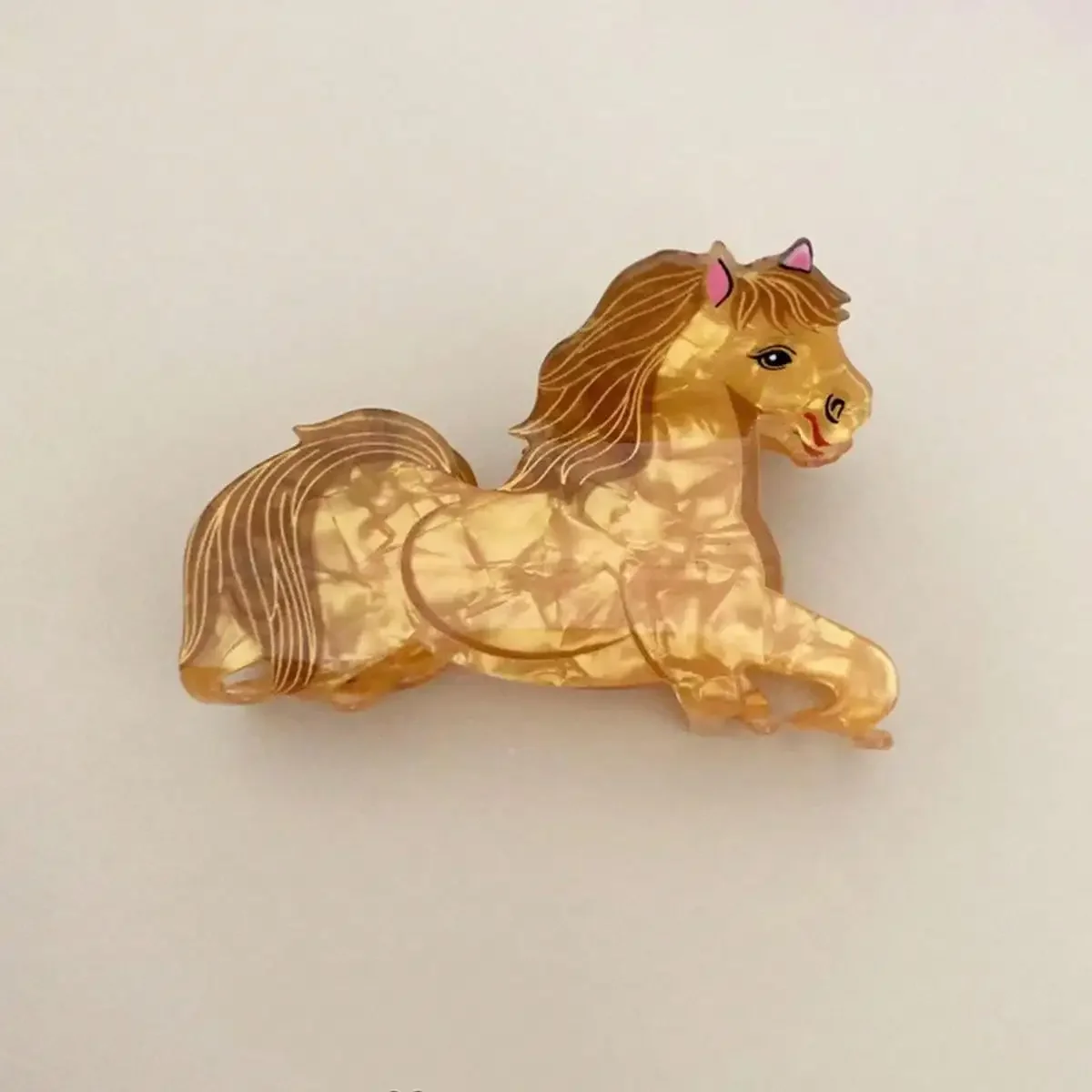 1pc Brown Autumn Animal Series Hair Grab Acrylic Gripper Sweet Back Hair Clip Super Cute Hairpin Shark Clip