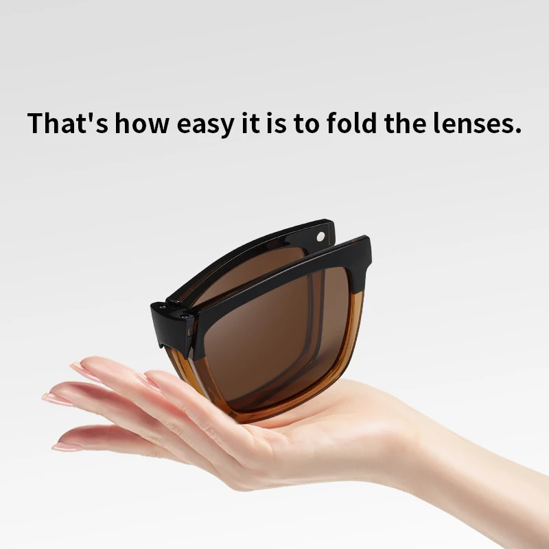 كليب على نظارات شمسية رجل للطي الاستقطاب النظارات الشمسية النساء نظارات حديثة الطراز العلامة التجارية الفاخرة خمر قصر النظر النظارات البصرية الإطار #3