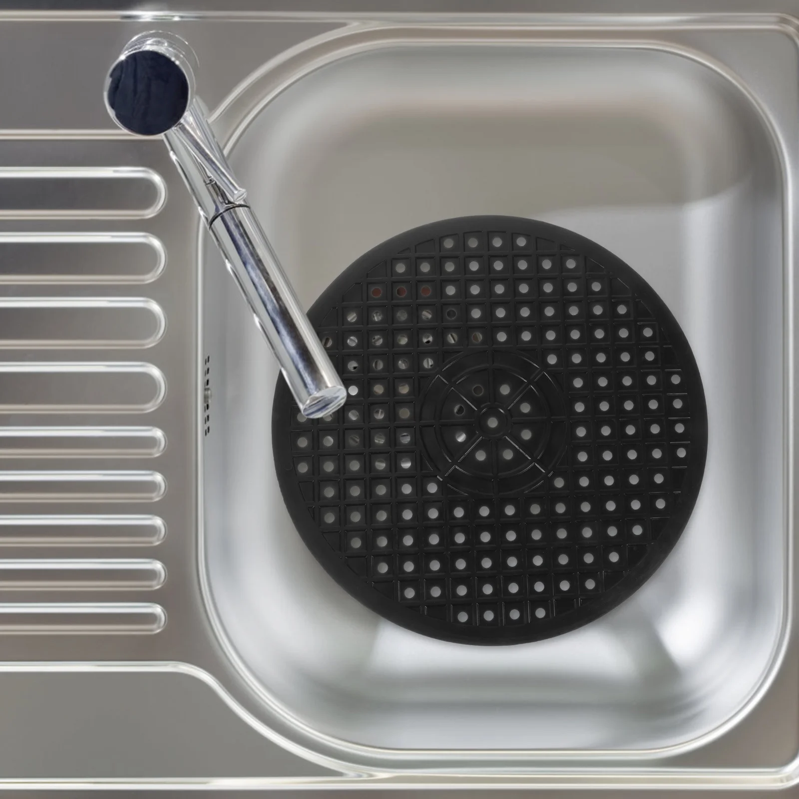 

2Pcs Kitchen Sink Protector Pad Rubber Sink Mat Draining Drying Mat Dishwasher Safe Non-Slip Dishware Protector