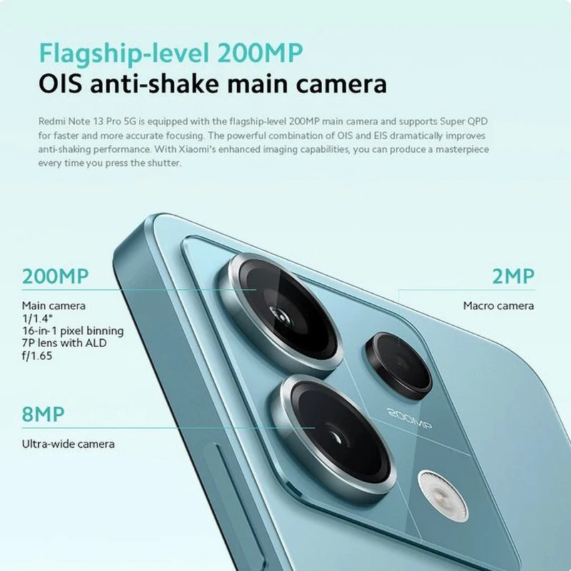 Global Firmware Xiaomi Redmi Note 13 Pro 5G Smartphone 128GB/256GB ROM Snapdragon 7s Gen 2 67W Turbo Used Phones no charger view 4