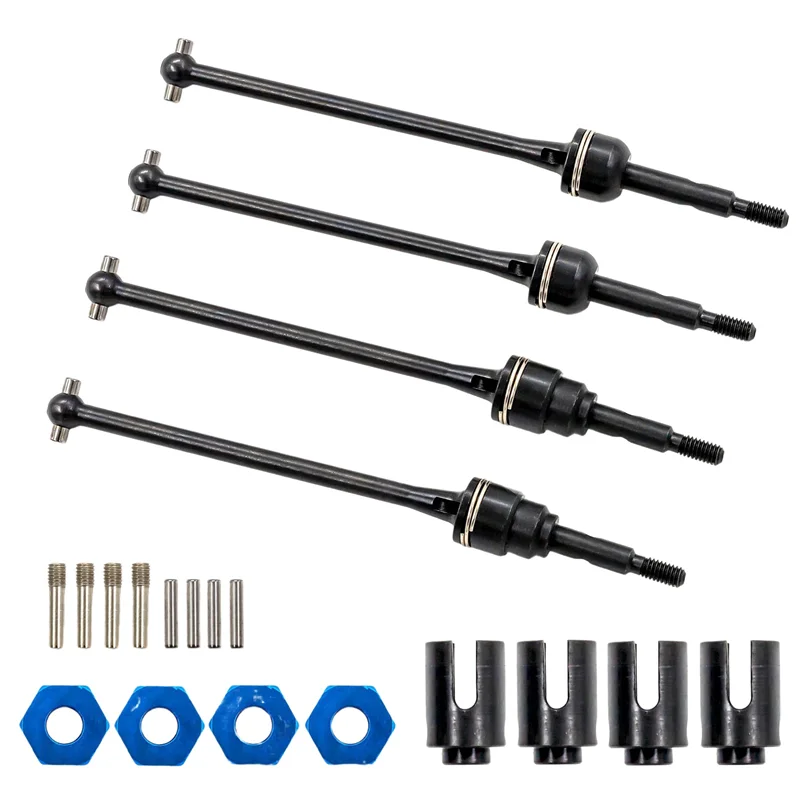 4PCs Dog Bone CVD albero di trasmissione Dogbone in acciaio per TRX1/10 Slash 4 x4 Rustler 2WD Huanqi 727 1: 10 RC parti di aggiornamento per auto