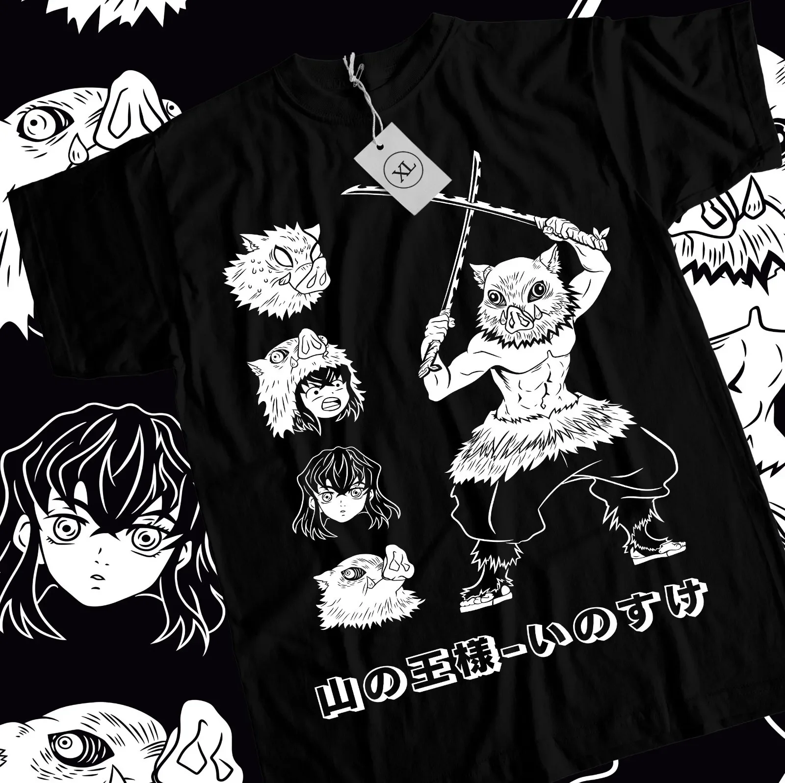 Camiseta Inosuke Demon Slayer Inosuke Kimetsu No Yaiba Anime película Manga camisa