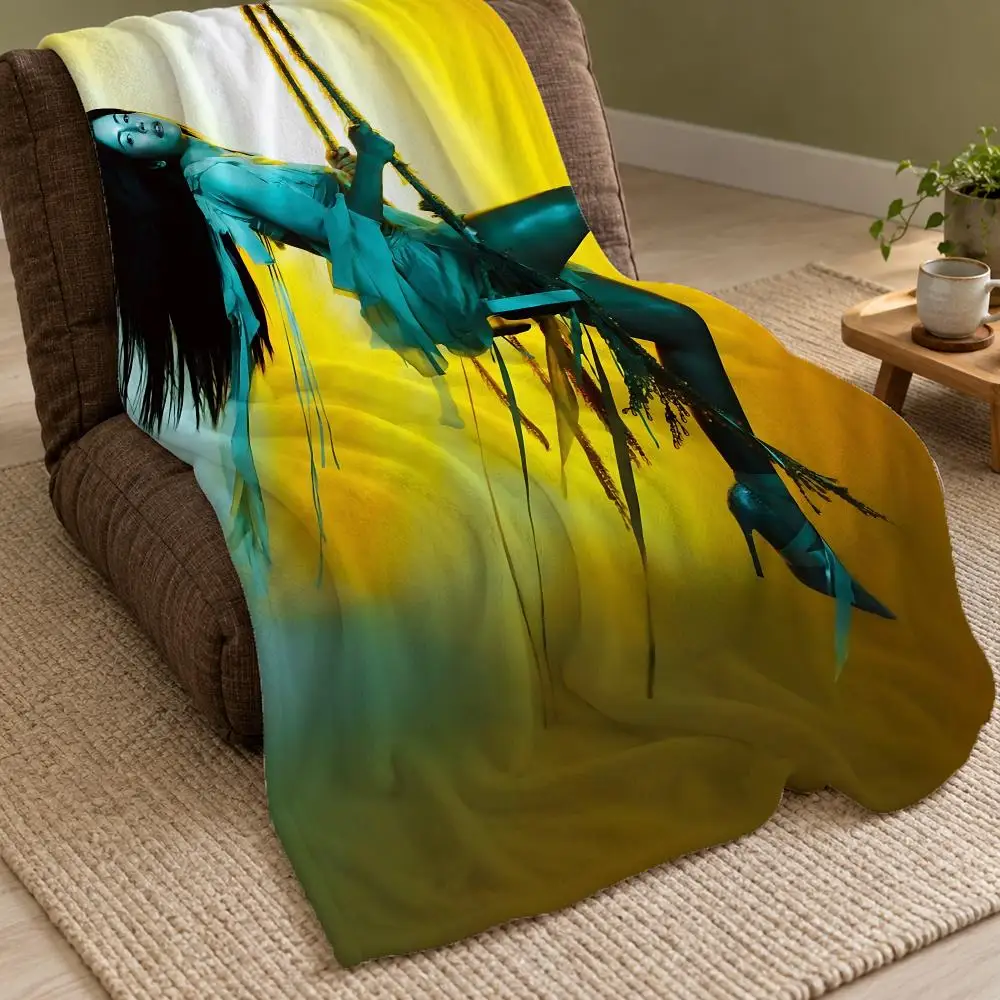 Marina And The Diamonds Music Album Throw Double Sided Flannel Throw Blanket Soft Warm Washable Home Decor