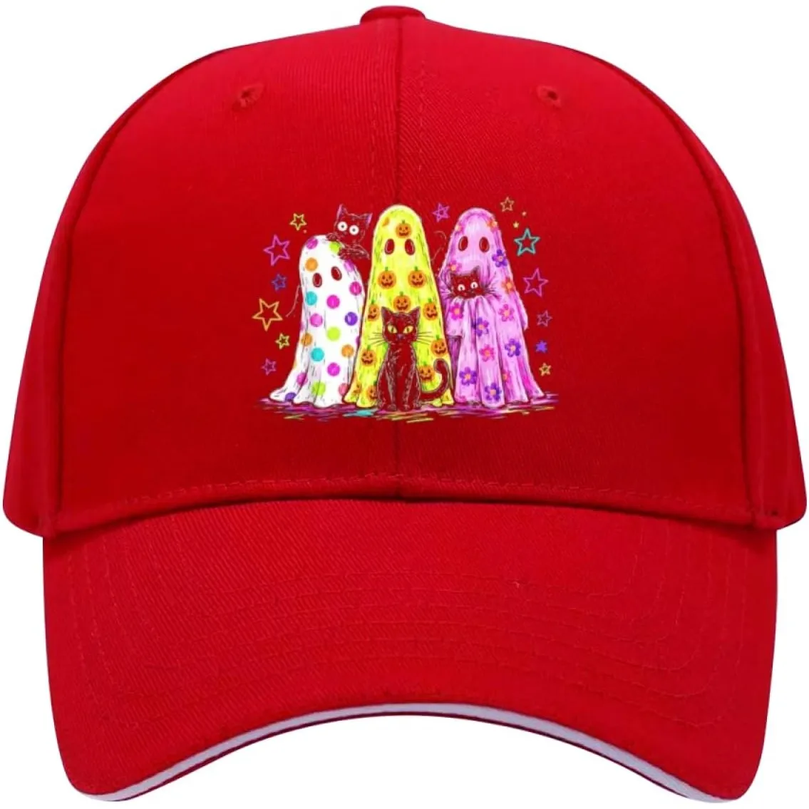 Halloween Funny Fun Fact I Do Not Care Cute Preppy Ghost for Men Women Baseball Cap Funny Gifts Trucker Hat